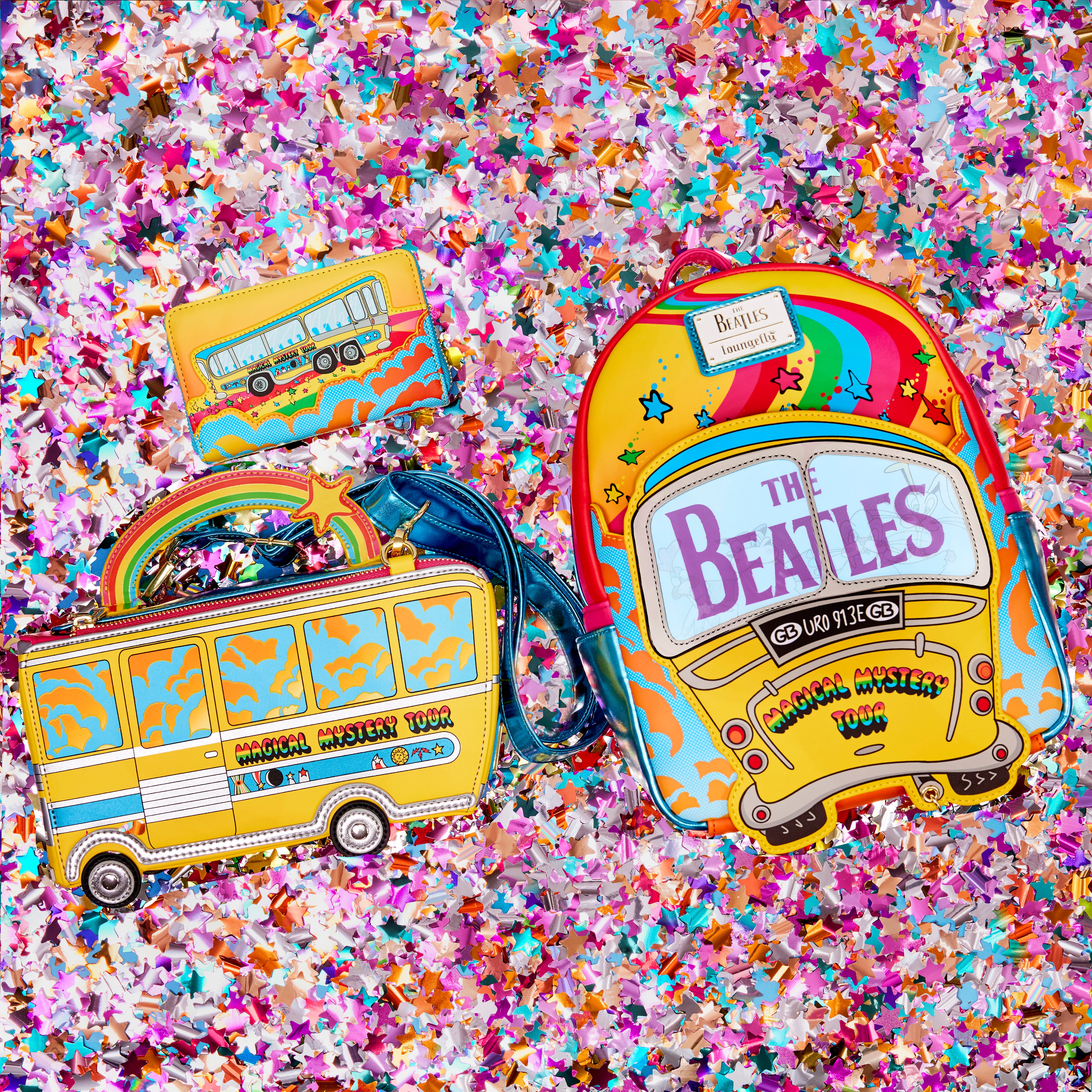 The Beatles x Loungefly Magical Mystery Tour Bus Mini Backpack Full Collection