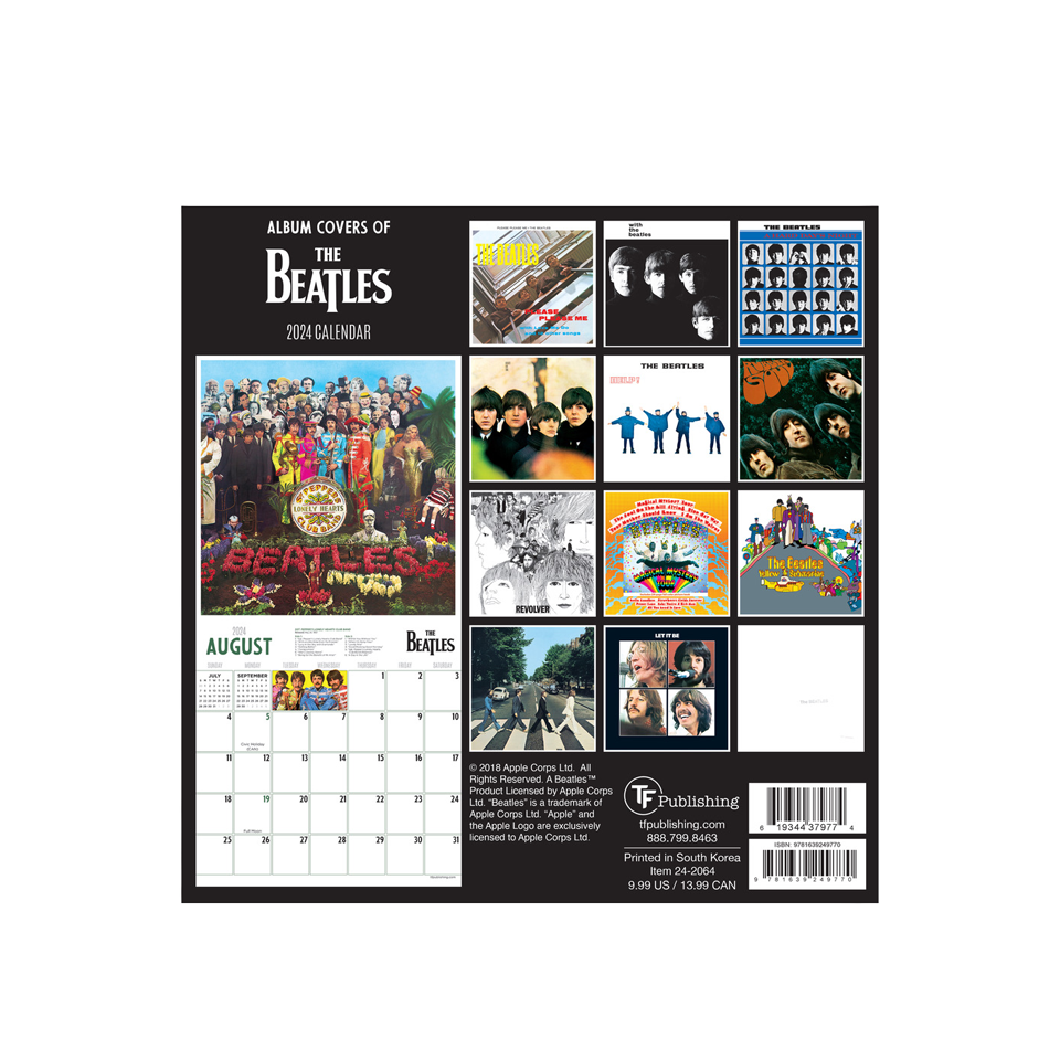 The Beatles 2024 Mini Wall Calendar-back