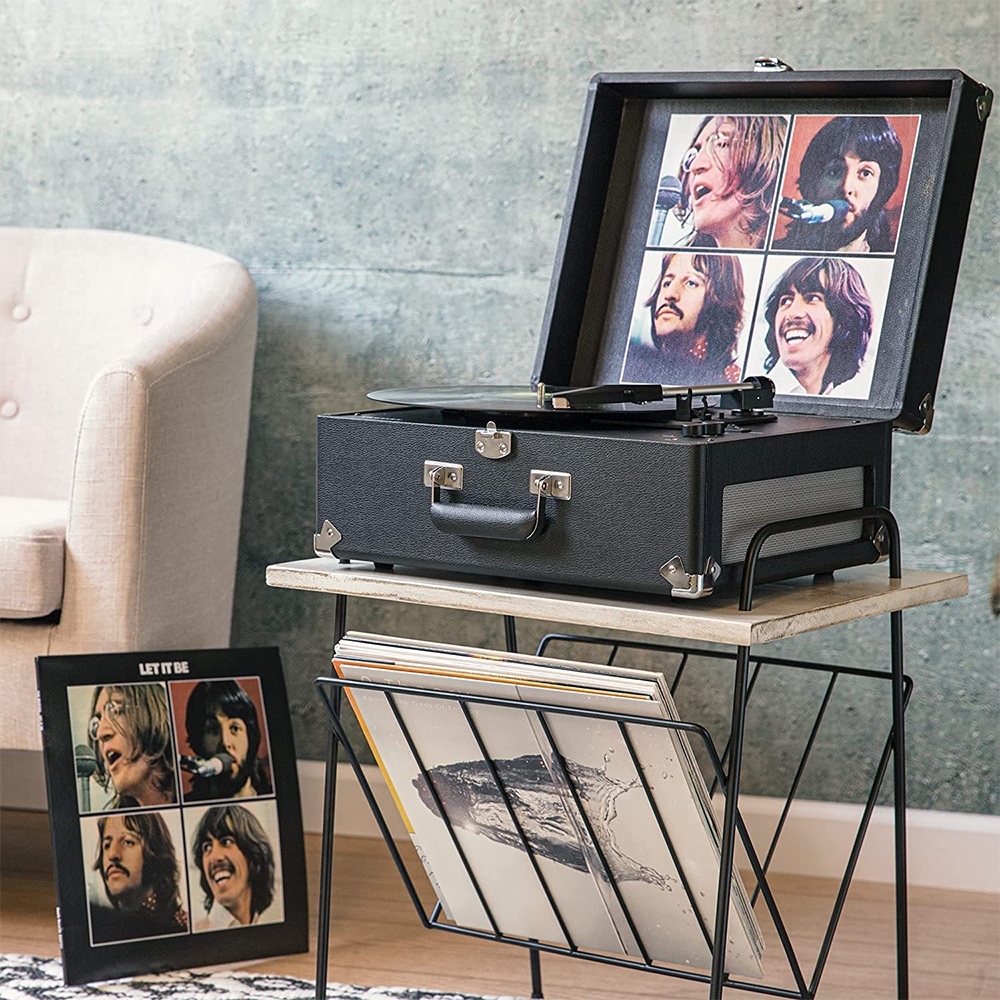 Crosley x The Beatles Let It Be Anthology Portable Turntable - Black - Lifestyle