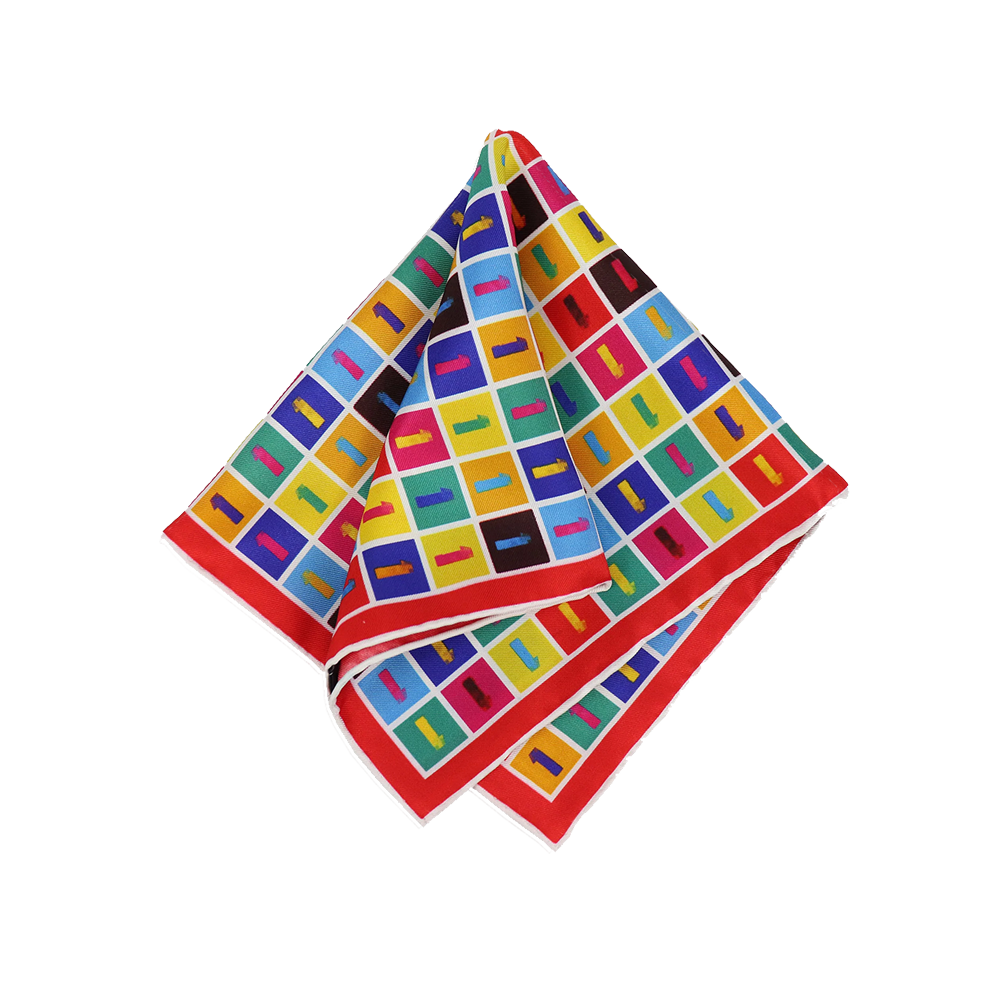 The Beatles x Section 119 Color Check Pocket Square Img. 2