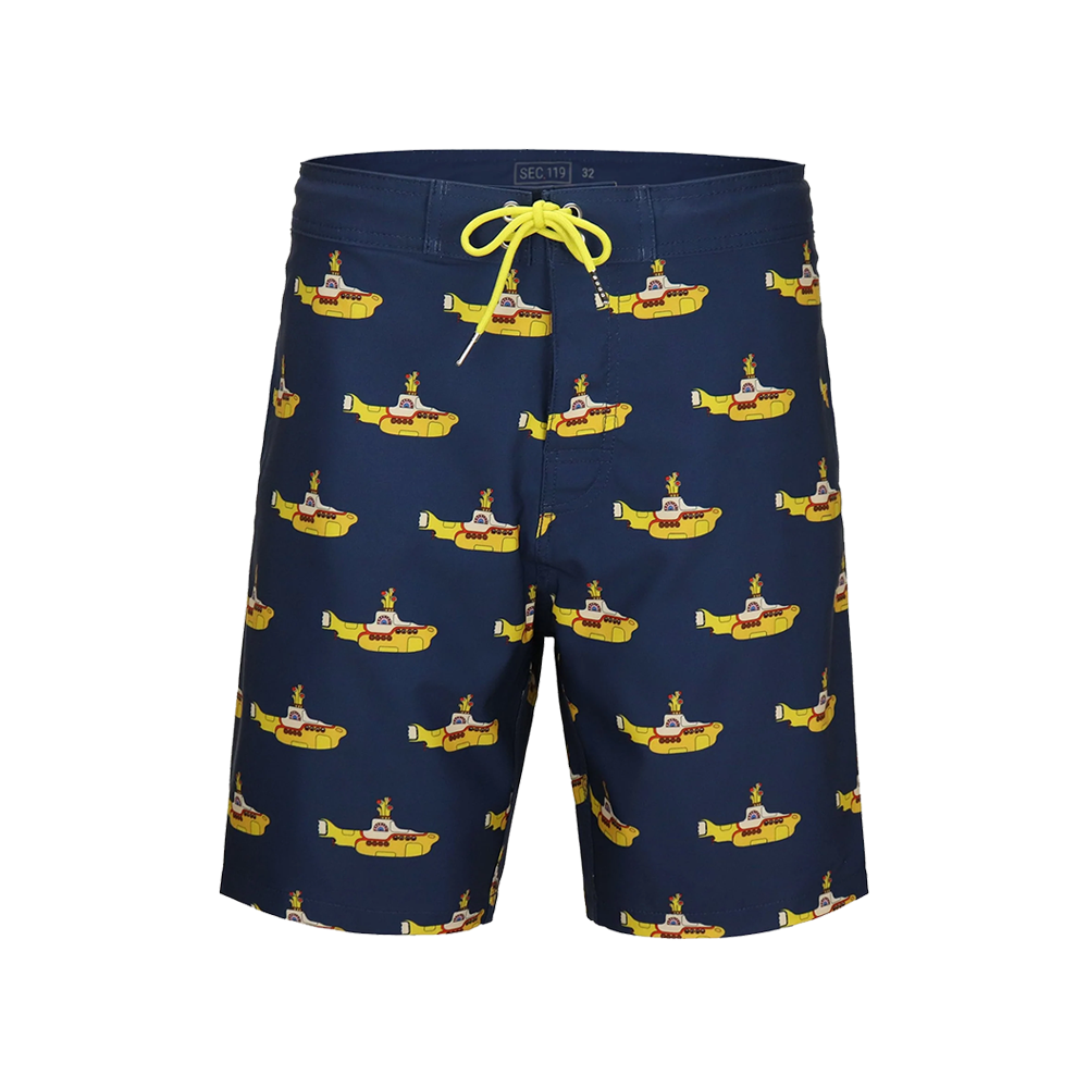 The Beatles x Section 119 Navy "Yellow Submarine" Board Shorts Front